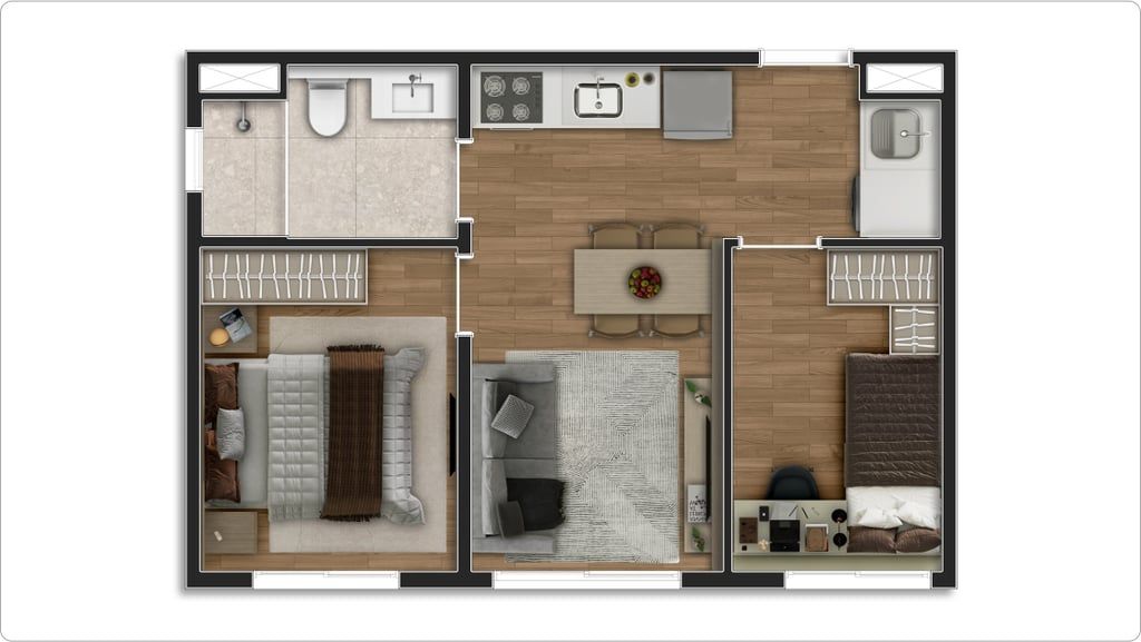 Apartamento à venda com 2 quartos, 37m² - Foto 2