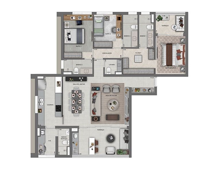 Apartamento à venda com 3 quartos, 140m² - Foto 2