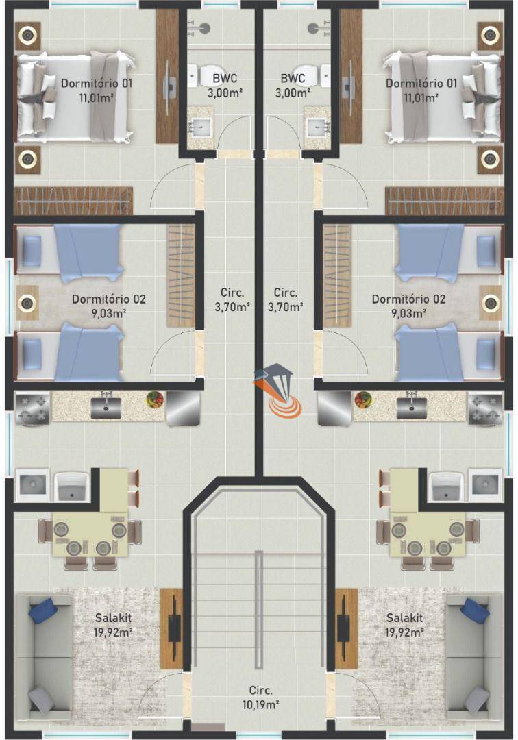 Apartamento à venda com 2 quartos, 49m² - Foto 9