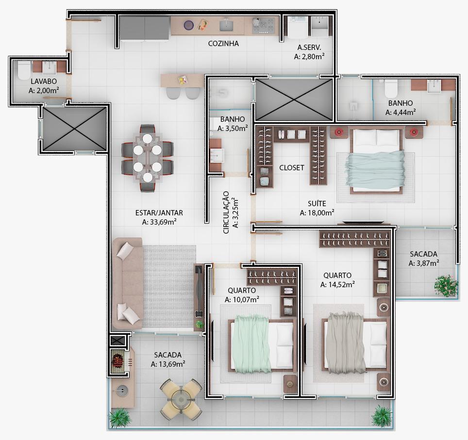 Apartamento à venda com 3 quartos, 277m² - Foto 5