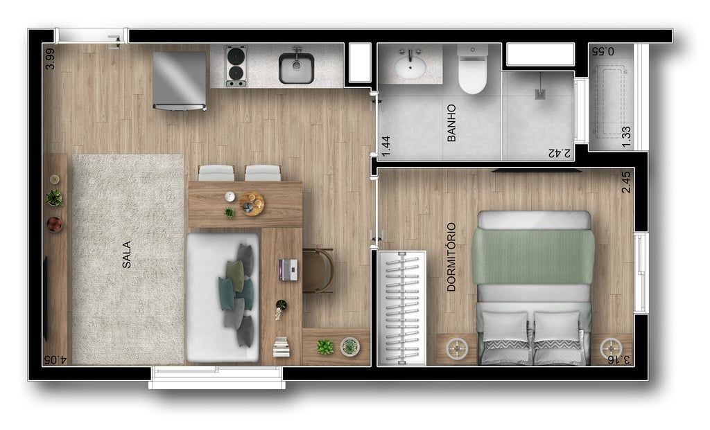 Apartamento à venda com 1 quarto, 31m² - Foto 14