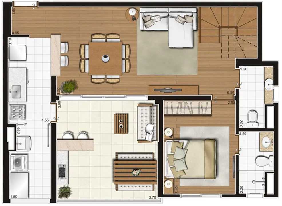 Apartamento à venda com 2 quartos, 138m² - Foto 2