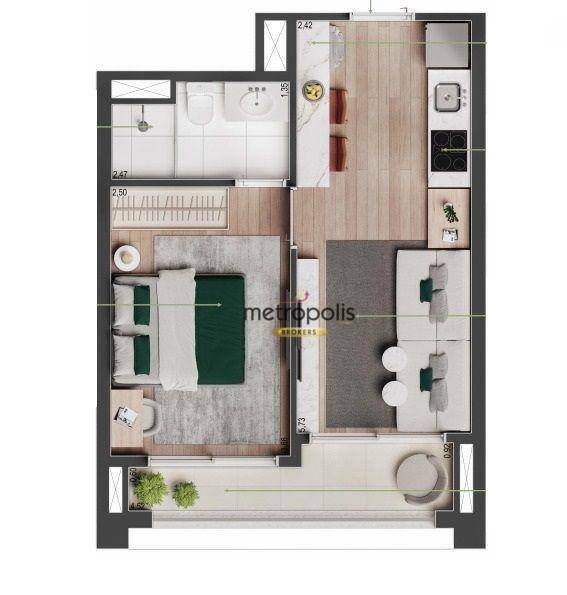 Apartamento à venda com 1 quarto, 34m² - Foto 13