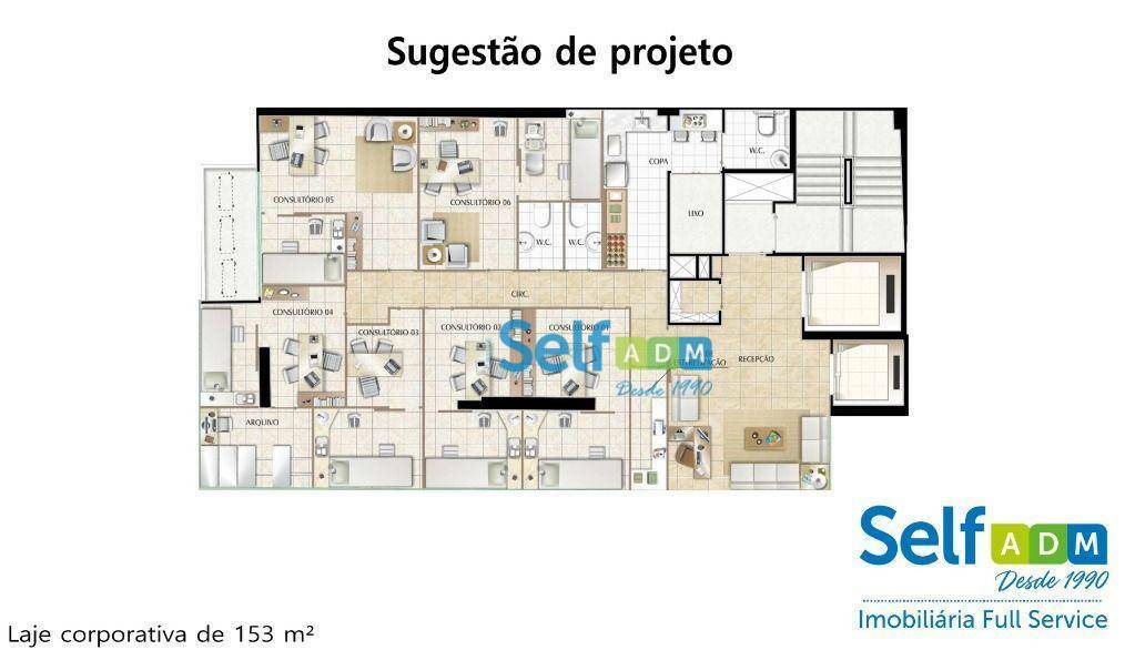 Conjunto Comercial-Sala para alugar, 153m² - Foto 4