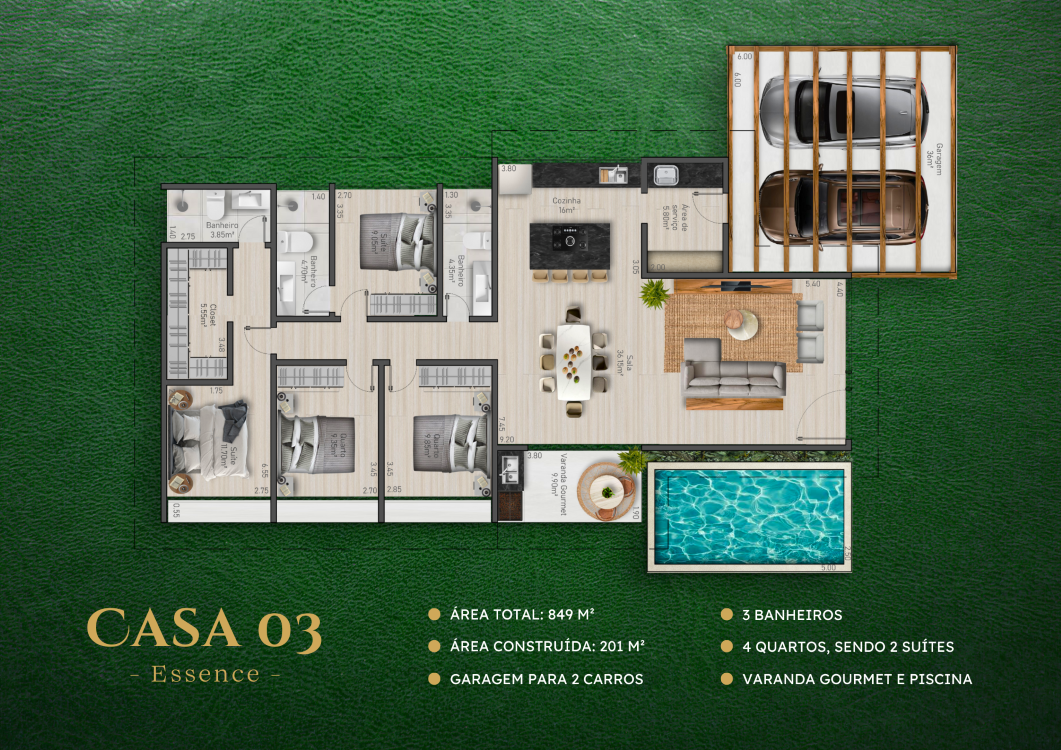 Casa de Condomínio à venda com 4 quartos, 201m² - Foto 3