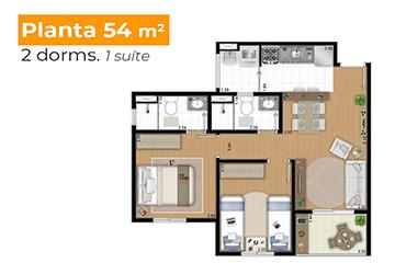 Apartamento para alugar com 2 quartos, 56m² - Foto 3