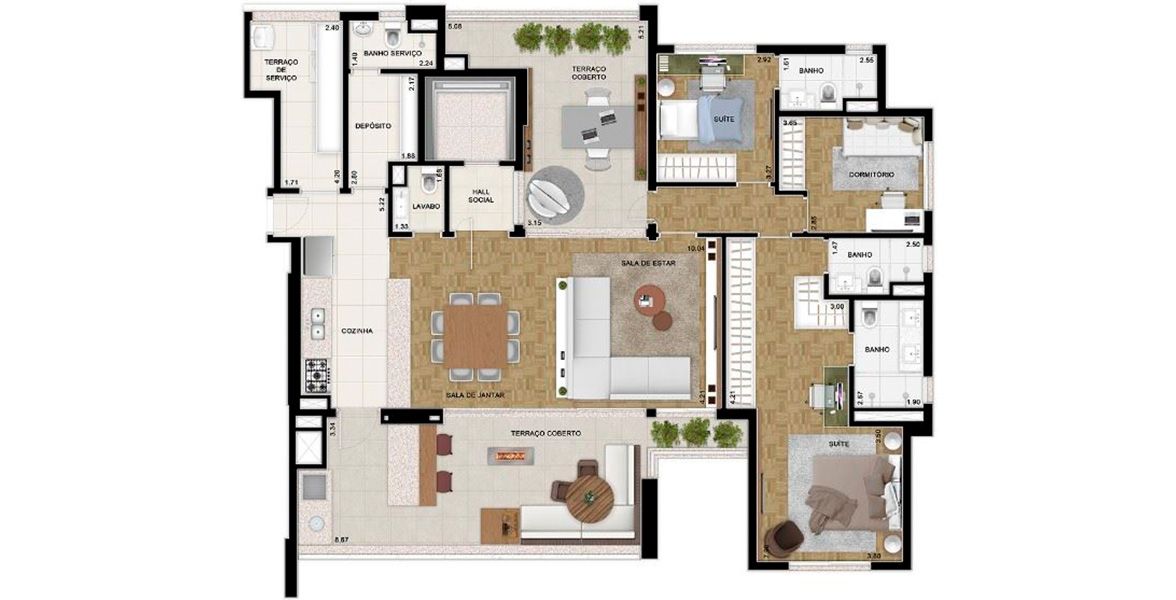 Apartamento à venda com 3 quartos, 182m² - Foto 4