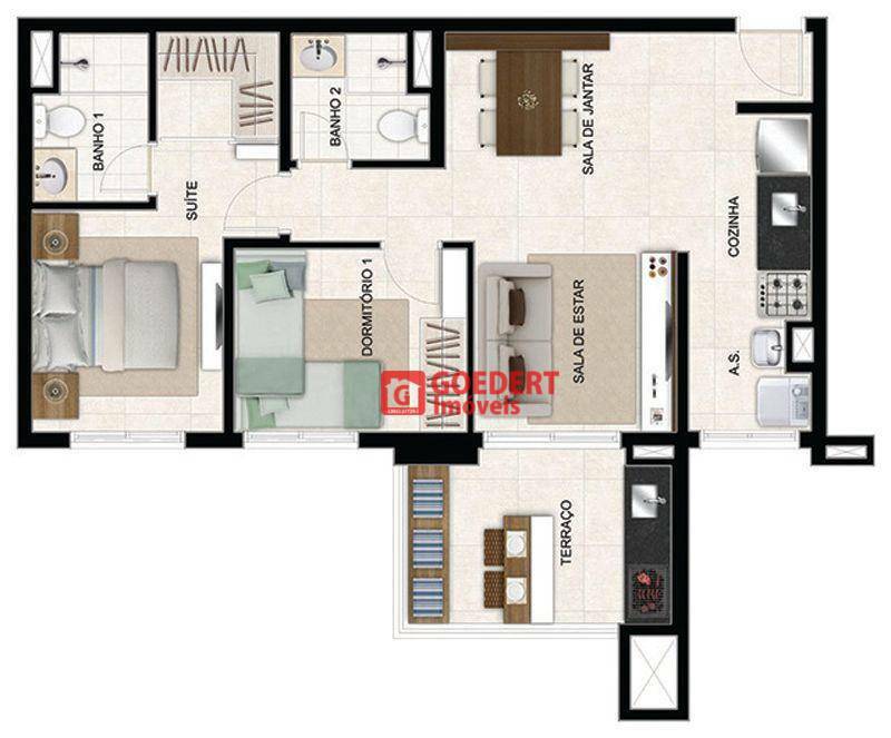 Apartamento à venda com 2 quartos, 68m² - Foto 23