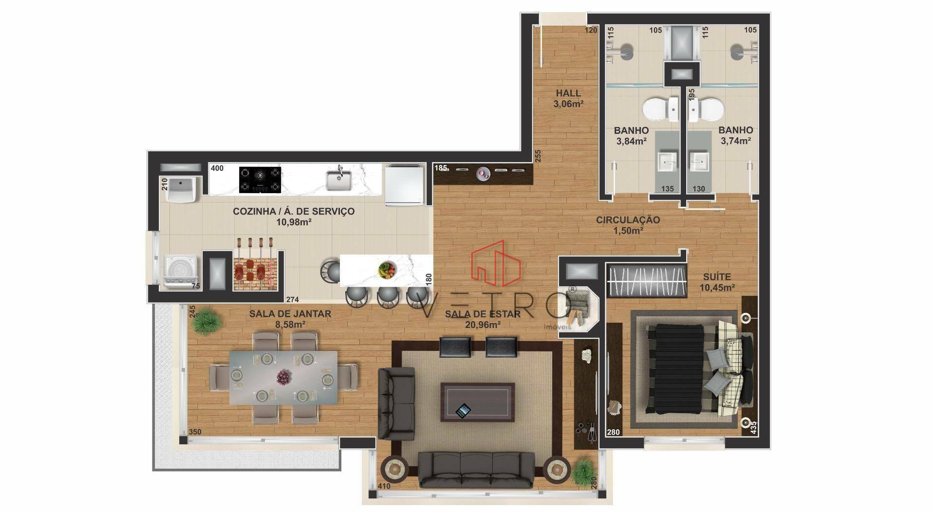 Apartamento à venda com 2 quartos, 115m² - Foto 4