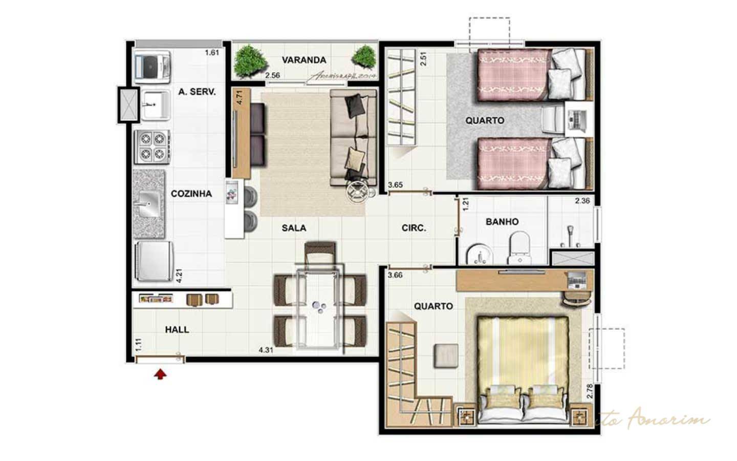 Apartamento para alugar com 2 quartos, 52m² - Foto 25