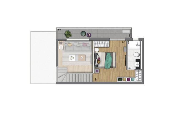 Apartamento à venda com 1 quarto, 40m² - Foto 2