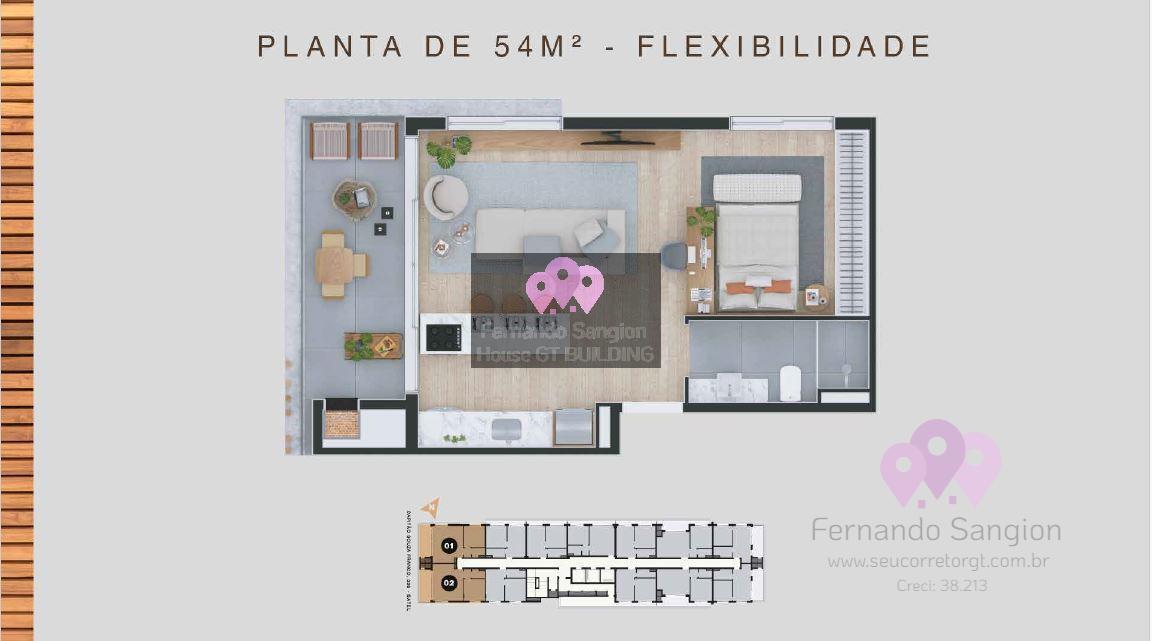 Apartamento à venda com 1 quarto, 54m² - Foto 5