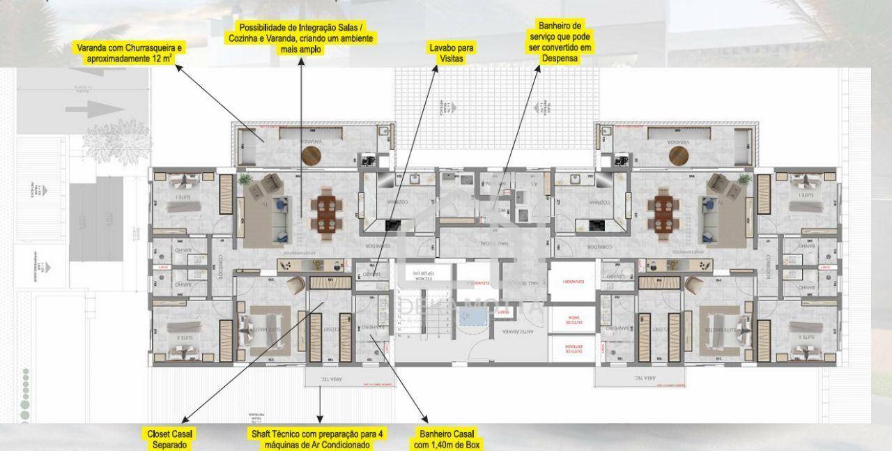 Apartamento à venda com 3 quartos, 127m² - Foto 3