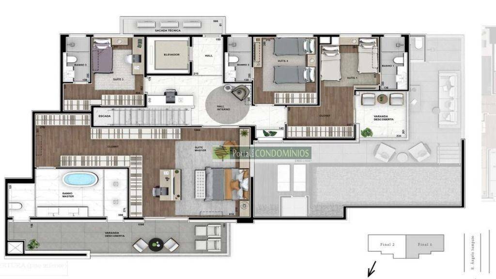 Apartamento à venda com 4 quartos, 257m² - Foto 1