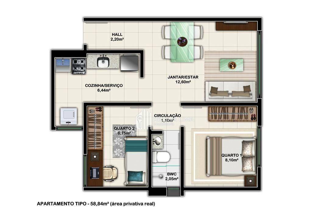 Apartamento à venda com 2 quartos, 58m² - Foto 11