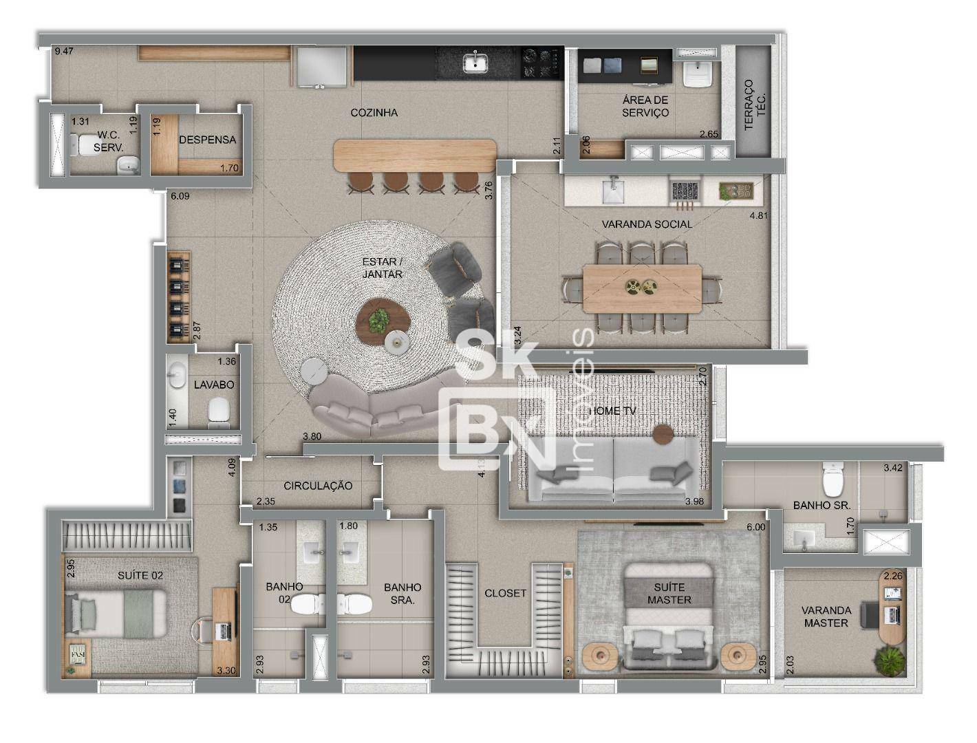 Apartamento à venda com 3 quartos, 161m² - Foto 24