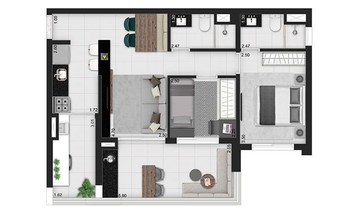 Apartamento à venda com 2 quartos, 68m² - Foto 11