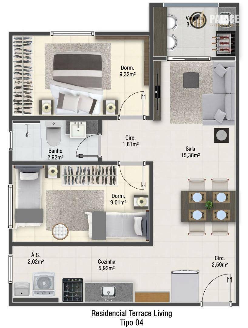 Apartamento à venda com 2 quartos, 55m² - Foto 31