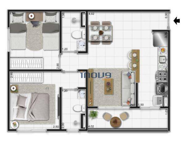 Apartamento à venda com 2 quartos, 49m² - Foto 16