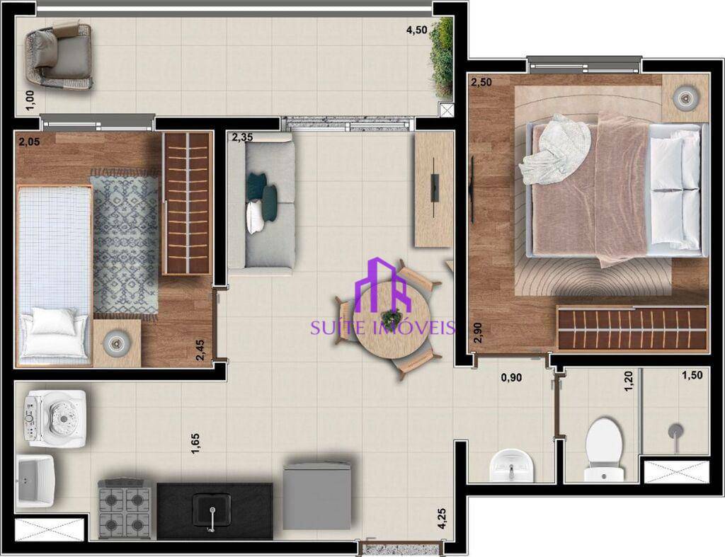 Apartamento à venda com 2 quartos, 33m² - Foto 3