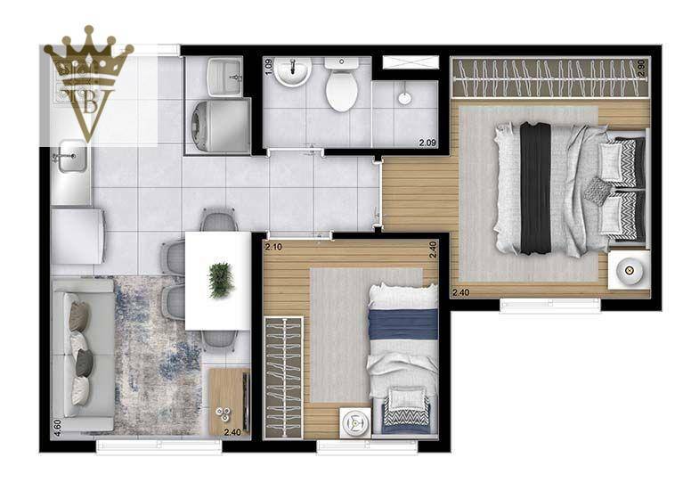 Apartamento à venda com 2 quartos, 32m² - Foto 2