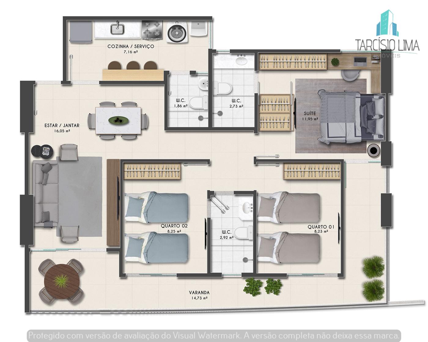 Apartamento à venda com 3 quartos, 83m² - Foto 17