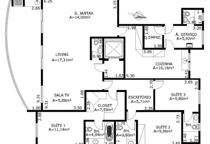 Apartamento à venda com 3 quartos, 170m² - Foto 9