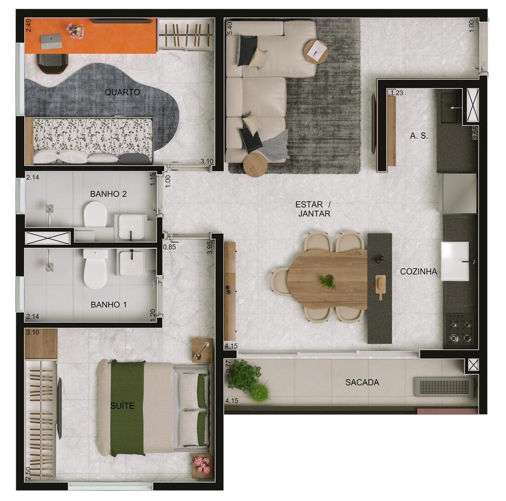 Apartamento, 2 quartos, 52 m² - Foto 16