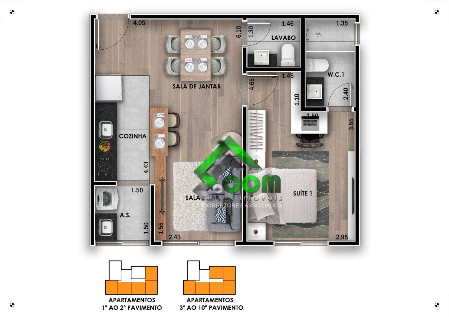 Apartamento à venda com 1 quarto, 46m² - Foto 6