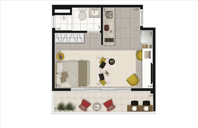 Apartamento à venda com 1 quarto, 34m² - Foto 7