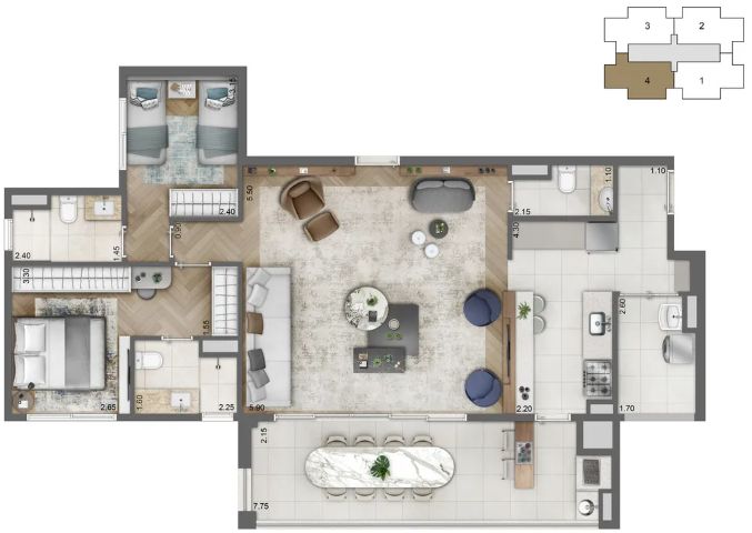 Apartamento à venda com 3 quartos, 113m² - Foto 4