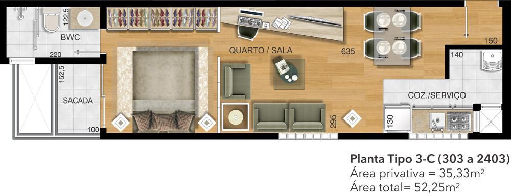 Apartamento à venda com 1 quarto, 35m² - Foto 9