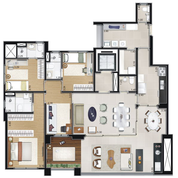 Apartamento à venda com 3 quartos, 151m² - Foto 6