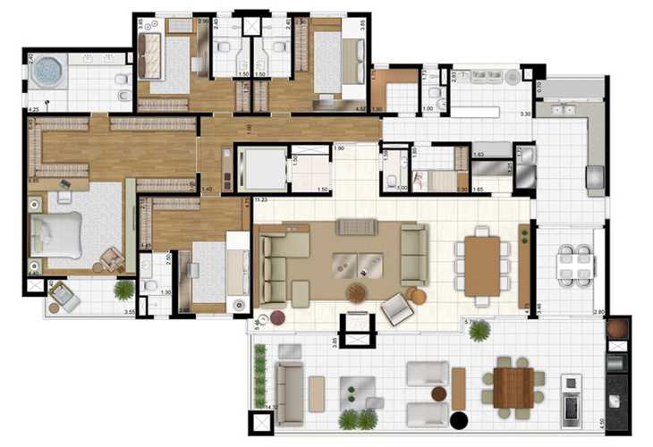 Apartamento à venda com 4 quartos, 335m² - Foto 2