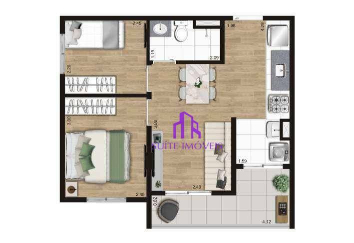 Apartamento à venda com 2 quartos, 35m² - Foto 2