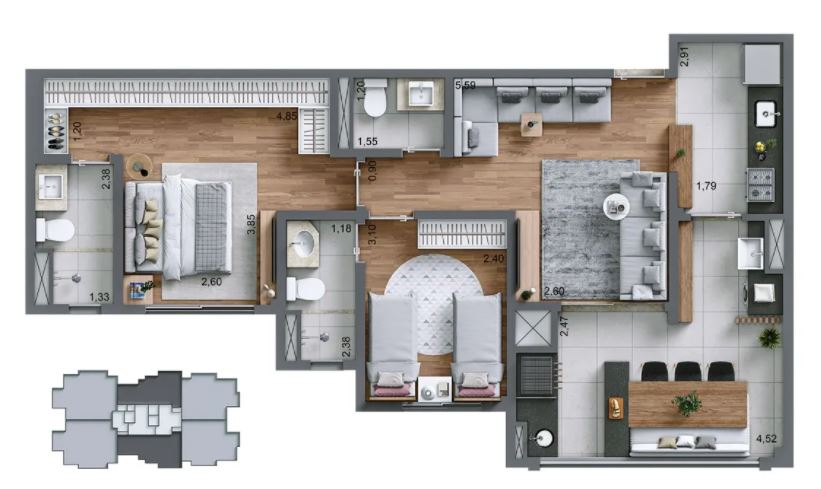 Apartamento à venda com 2 quartos, 72m² - Foto 12