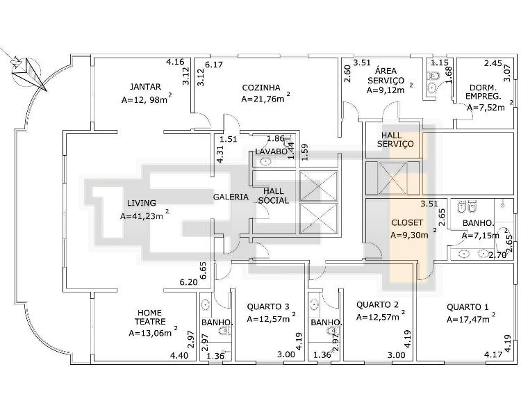 Apartamento à venda com 3 quartos, 280m² - Foto 4