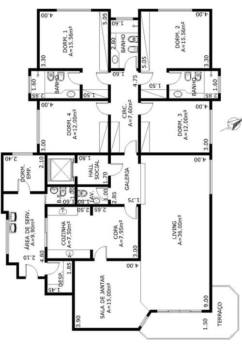 Apartamento à venda com 4 quartos, 196m² - Foto 12