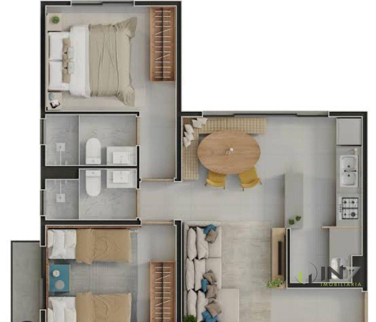 Apartamento à venda com 2 quartos, 52m² - Foto 1