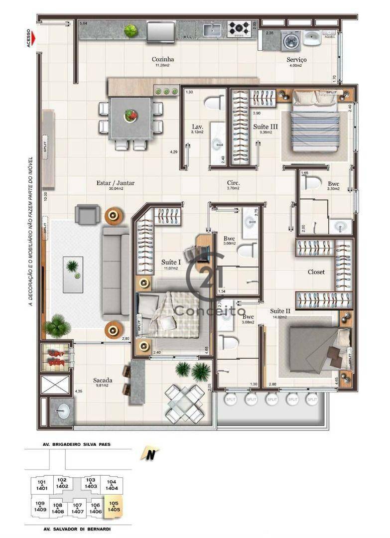 Apartamento à venda com 3 quartos, 123m² - Foto 13