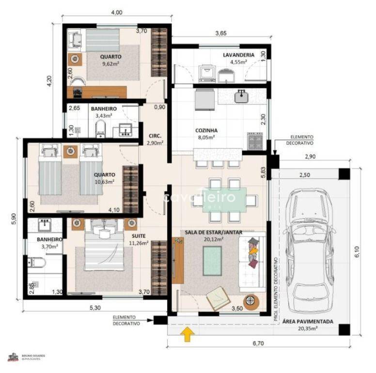 Casa de Condomínio, 3 quartos - Foto 3