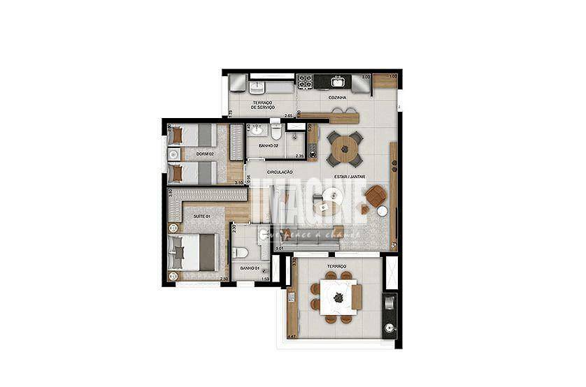 Apartamento à venda com 2 quartos, 90m² - Foto 1