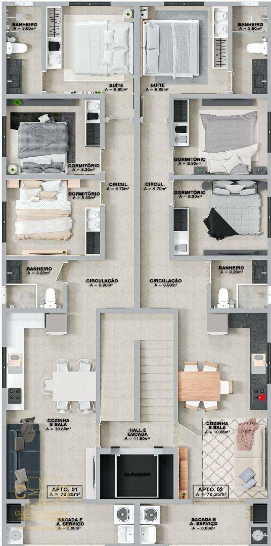 Apartamento à venda com 3 quartos, 76m² - Foto 5