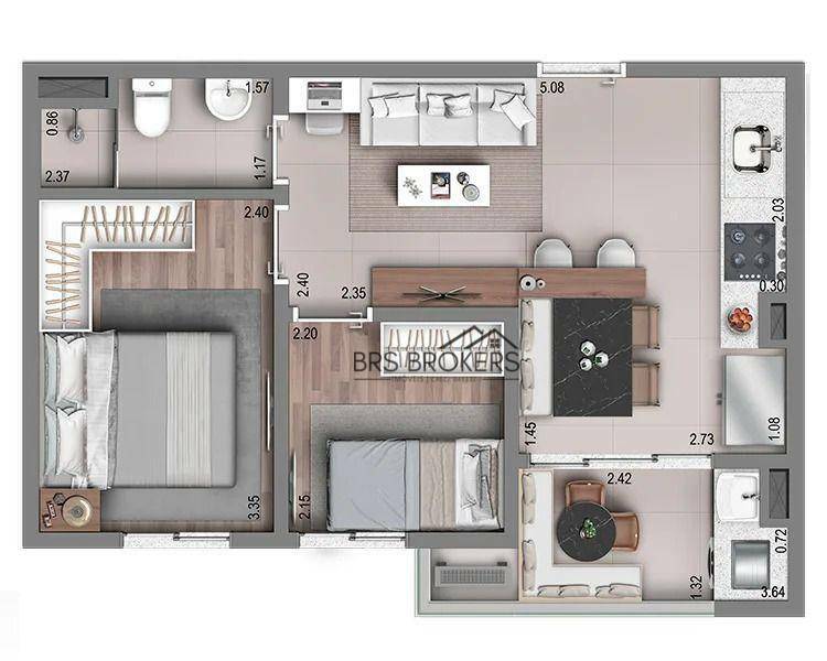 Apartamento à venda com 2 quartos, 40m² - Foto 60