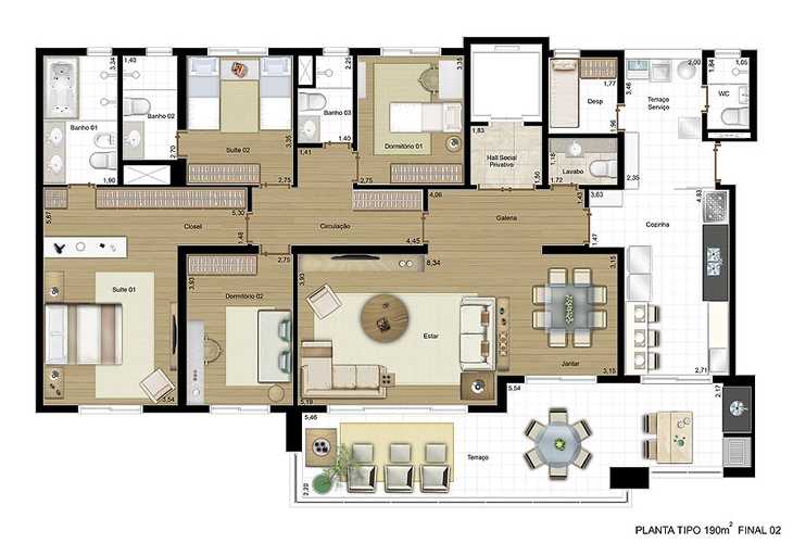 Apartamento à venda com 4 quartos, 324m² - Foto 2