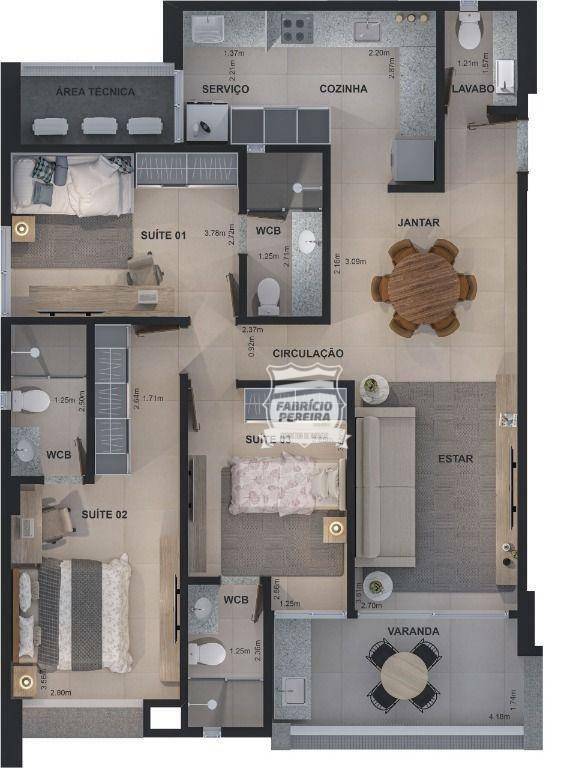 Apartamento à venda com 3 quartos, 103m² - Foto 14