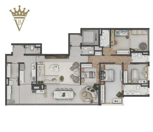 Apartamento à venda com 4 quartos, 186m² - Foto 13