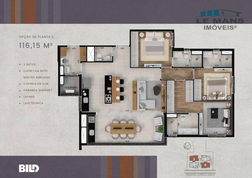 Apartamento à venda com 2 quartos, 116m² - Foto 33