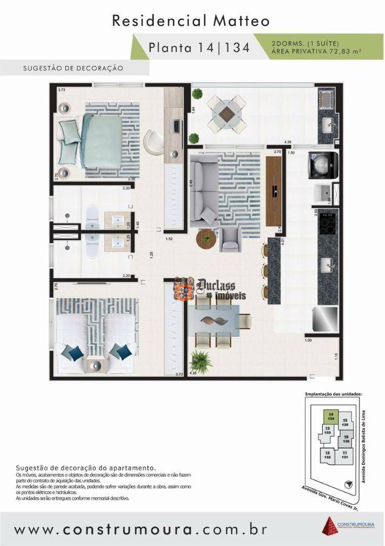 Apartamento à venda com 2 quartos, 72m² - Foto 2