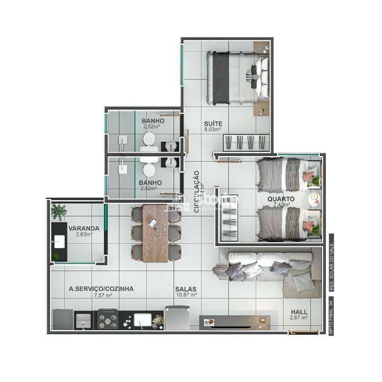 Apartamento à venda com 2 quartos, 67m² - Foto 20